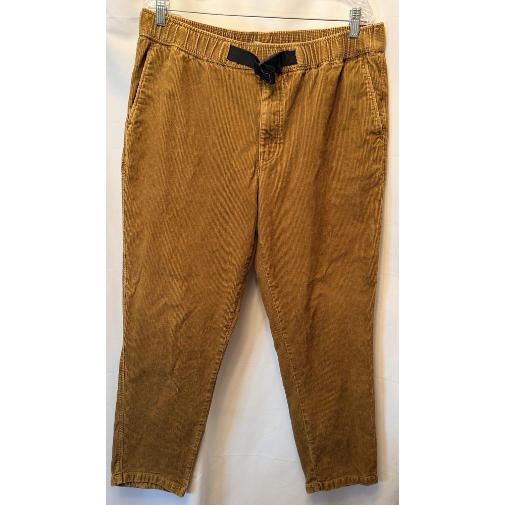 The North Face Men's Large Corduroy Pants Belted Relaxed Fit Hiking Travel Brown